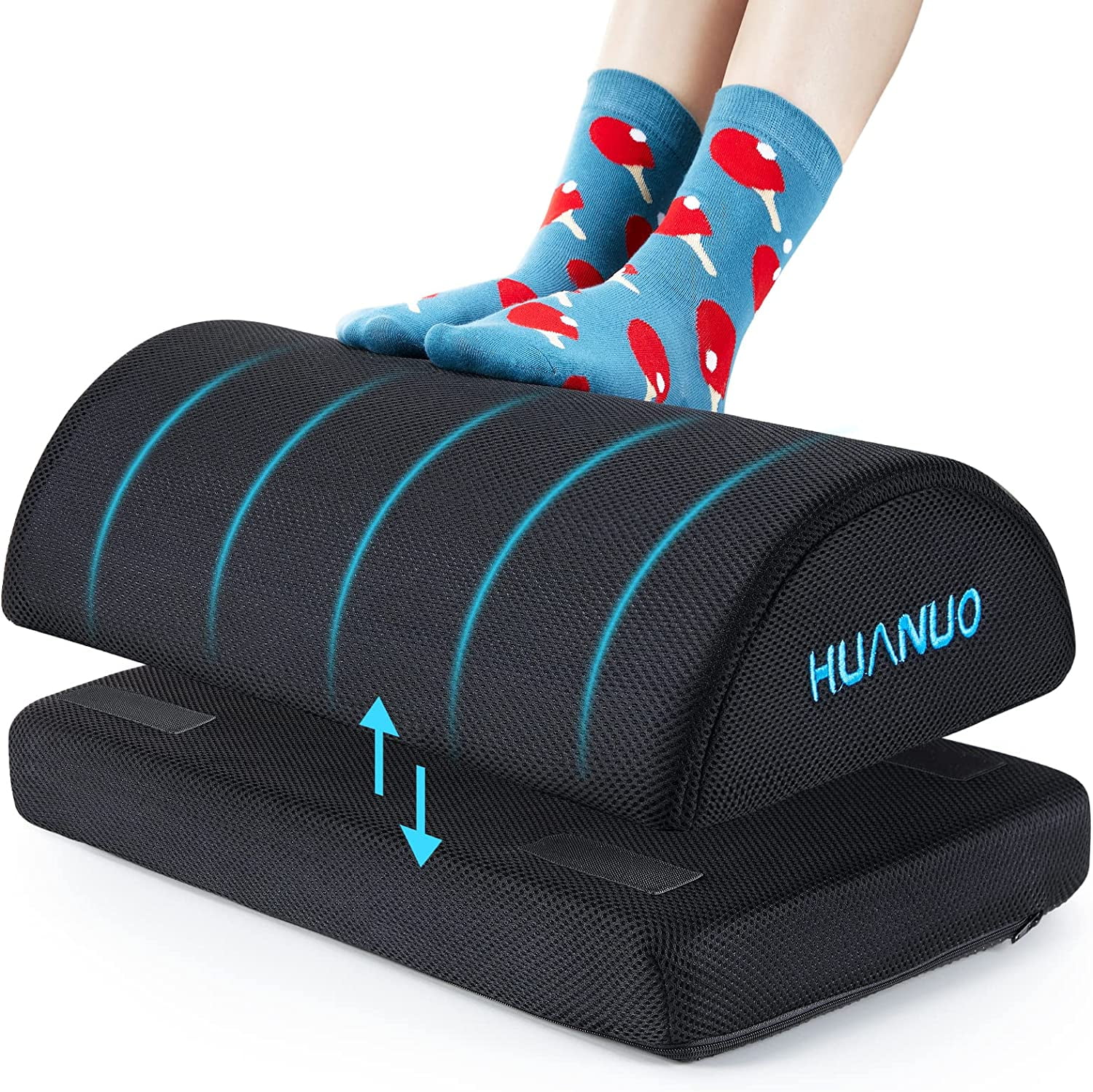 Adjustable Black Memory Foam Under Desk Foot Rest