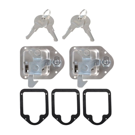 HUASHENGASP 2) Toolbox Lock Stainless Door Key Latch Paddle Handle RV Trailer 4-3/8" 3-1/4" HP47466
