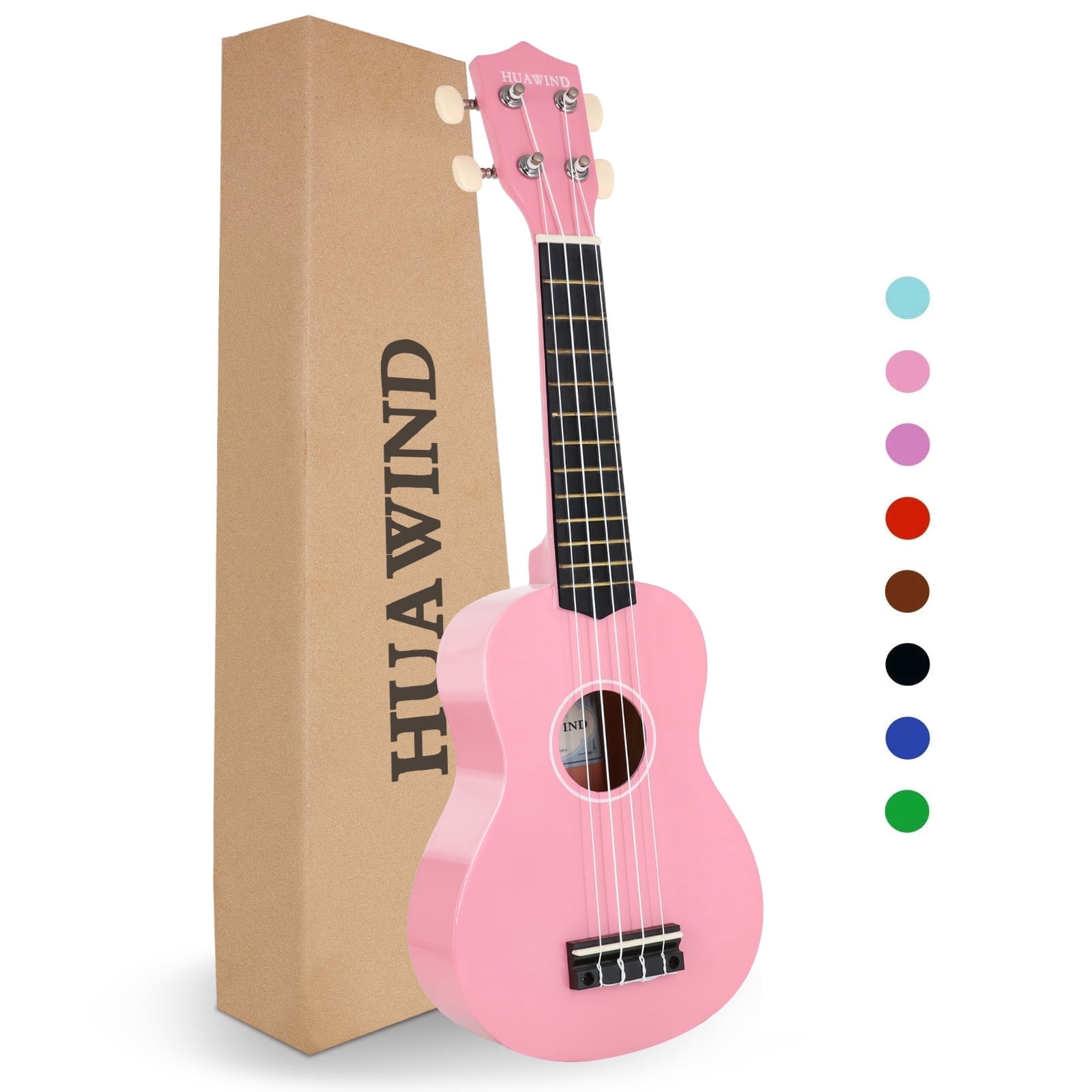 HUAWIND Ukulele, 21 inch Soprano Ukulele For Kid Beginners, Hawaii Ukelele Four String Wood Uke Ukulele