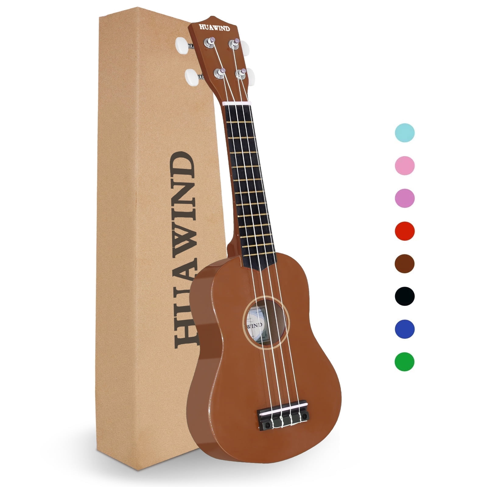 HUAWIND Ukulele, 21 inch Soprano Ukulele For Kid Beginners, Hawaii Ukelele Four String Wood Uke