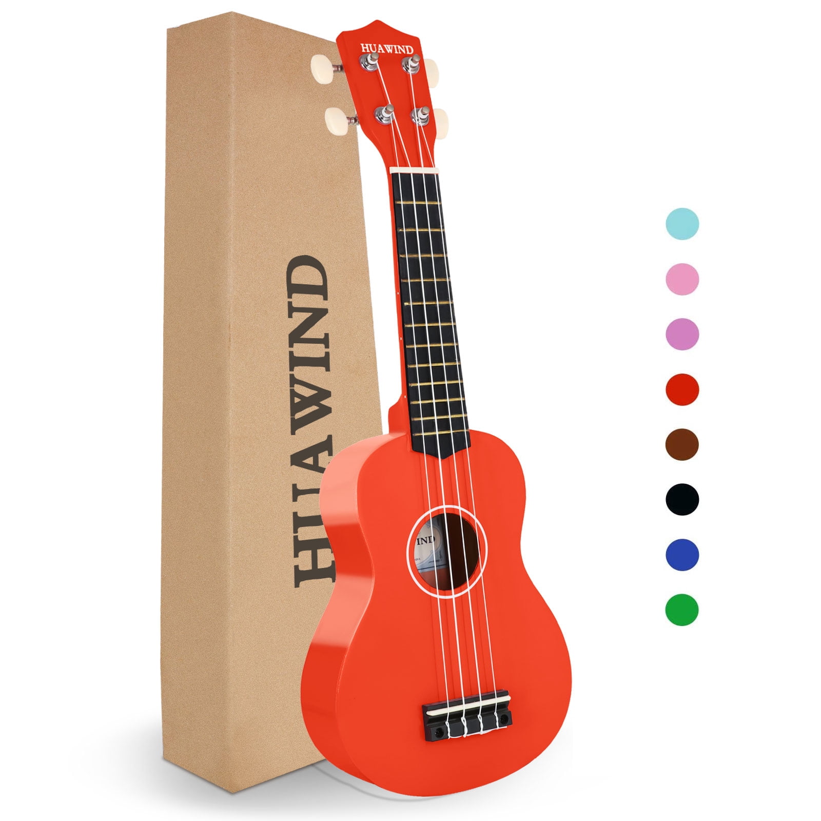 HUAWIND Ukulele, 21 inch Soprano Ukulele For Kid Beginners, Hawaii Ukelele Four String Wood Uke