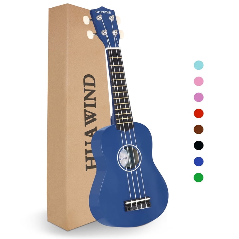 HUAWIND Ukulélé Soprano 21 Pouces En Acajou Pour Débutants - Petit Instrument Hawaïen Avec Cordes Nylon Pour Enfants Et Adultes