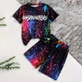 thumbnail image 1 of HUAXUN Boy's 2 Piece Outfits Clothing Set Cute Boy Outfits Crew Neck Sweatshirt Pants Shorts Set Toddler 2 Piece Outfit Casual Two-Piece Outfit, 1 of 5