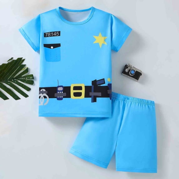 HUAXUN Boy's 2 Piece Outfits Clothing Set Spring Outfits T-Shirt Tops Shorts Clothes Sets Two Piece Spring Beach Vacation Outfits 2026 Sweatsuits