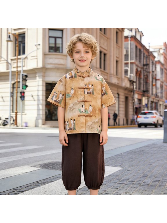 Boys Spring Summer Outfits Spring Outfits Short Sleeve Sets Shorts Set Toddler 2 Piece Outfit Cotton Summer Outfits Sets