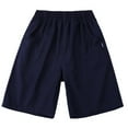 thumbnail image 1 of HUAXUN-Boys Summer School Shorts with Elastic Waist - Lightweight Twill Flat Front Casual Shorts for Students 3-18 Years, Comfortable Breathable Outdoor Play Shorts(Navy,3-4Years), 1 of 4