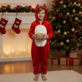thumbnail image 1 of HUAXUN-Children's style-Christmas Family Matching Pajamas Set for Family Matching Dad Mom And Kids Festive Fleece Lined Warm Pjs Sets Cozy Santa Reindeer Holiday Sleepwear Outfits(Red,Red), 1 of 7