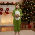 thumbnail image 1 of HUAXUN-Children's style-Christmas Family Matching Pajamas Set for Family Matching Dad Mom And Kids Festive Lined Warm Pjs Sets Cozy Santa Reindeer Holiday Sleepwear Outfits(Green,Green), 1 of 8