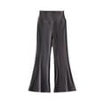 thumbnail image 1 of HUAXUN-Girls High Waist Flared Leggings - Korean Style Yoga Pants with Hem Detail, Stretchy Soft Workout Bottoms for Kids 3-14 Years, Comfortable Casual Wear & Sports Activities(Dark Gray,3-4Years), 1 of 5