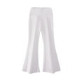 thumbnail image 1 of HUAXUN-Girls High Waist Flared Leggings - Korean Style Yoga Pants with Hem Detail, Stretchy Soft Workout Bottoms for Kids 3-14 Years, Comfortable Casual Wear & Sports Activities(White,12-13Years), 1 of 5