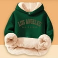 thumbnail image 1 of HUAXUN-Girls Sherpa Lined Hoodies Cute Graphic Hooded Sweatshirts Loose Comfy Long Sleeve Hoodie Winter Warm Fleece Pullover Tops with Pockets(GN1,5-6Years), 1 of 5