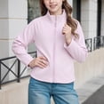 thumbnail image 1 of HUAXUN-Girls' Stand - Collar Jacket (Autumn & Winter) - Kids' Silk - Blend Macaron - Colored Warm Versatile Cardigan, Suitable for Inner & Outer Wear(Purple,11-12Years), 1 of 3