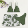 thumbnail image 1 of HUAXUN Girls Swimsuits 3 Piece Swimsuit Set, Floral Print Tankini Top and Swim Shorts with Cover Up Skirt, Beach Pool Outfit for Kids(Green3,5-6 Years), 1 of 7