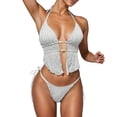 thumbnail image 1 of HUAXUN High Waisted Underwire Bikini Sets V Neck Cross Twist Front High Waisted Bikini Knot Front Bathing Suit 2 Piece Swimsuit Tummy Control Bathing Suit, 1 of 5