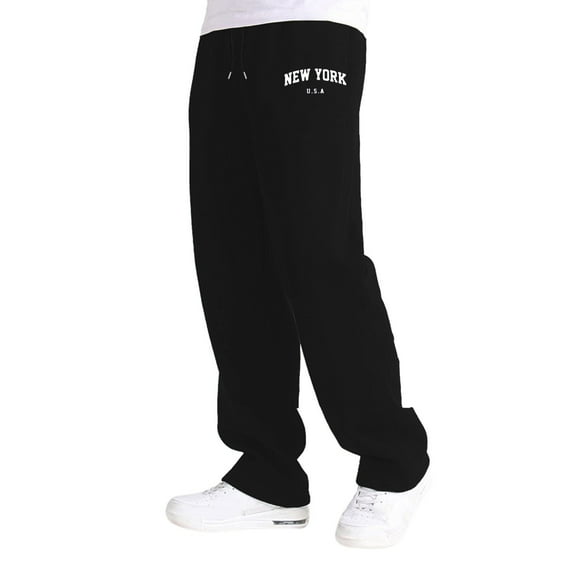HUAXUN-Kids Baggy Sweatpants | Boys Girls Athletic Straight Leg Pants | Lightweight Sportswear with Pockets | 4-13 Years Casual Workout Pants | Elastic Waist Comfort Fit(Black,12-13Years)