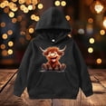 thumbnail image 1 of HUAXUN-Kids Cow Pullover Hoodie Graphic Print Sweatshirt with Pocket for Boys Girls Outdoor Play Casual Wear(Black4,4-5Years), 1 of 7