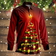 thumbnail image 1 of HUAXUN-Male Autumn And Winter Christmas Shirts Long Sleeve Button Full Print Funny Special Atmosphere Shirts Man Jumpsuit Shirts Big And Tall(Brick Red2,L), 1 of 3