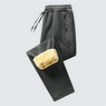 thumbnail image 1 of HUAXUN-Men's Lined Casual Sweatpants, Thermal Winter Trousers with Flannel Interior, Relaxed Fit Wide Leg Sweatpants(Dark Gray,S), 1 of 2