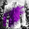 thumbnail image 1 of HUAXUN-Mens Christmas Shirts Male Autumn Winter Long Sleeve Shirt Lapel All Print Printed Breasted Shirt Shirts For Men(Purple,XS), 1 of 2
