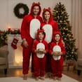 thumbnail image 1 of HUAXUN-Mom 's style-Christmas Family Matching Pajamas Set for Family Matching Dad Mom And Kids Festive Lined Warm Pjs Sets Cozy Santa Reindeer Holiday Sleepwear Outfits(Red3,Red), 1 of 7