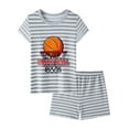 thumbnail image 1 of HUAXUN Spring Summer Outfits for Boys Cute Summer Short Sleeve T-Shirt Tops Shorts Clothes Sets Elastic Waist Shorts 2pcs Clothes Set 2026 Sweatsuits, 1 of 2