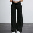 thumbnail image 1 of HUAXUN-Teen Girls High Waisted Flared Jeans | Embroidered Back Pocket Clean Denim | Wide Leg Stretch Soft Pants | 11-19 Years Casual Snowflake Wash Jeans(Black,14-15Years), 1 of 7