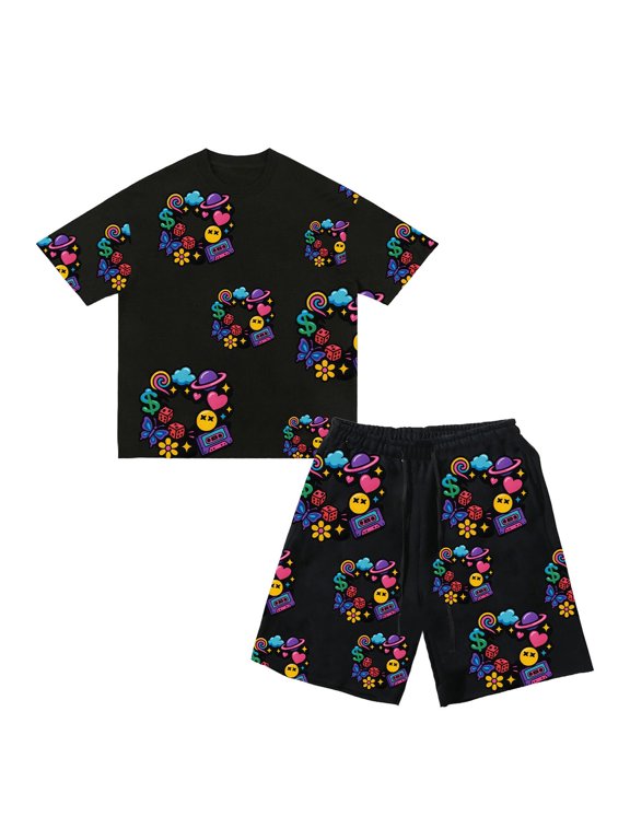 Toddler Boy Summer Short Clothes Sets Summer Short-Sleeve Short Sleeve Sets Summer Outfits Cute Clothes Boys Comfortable Playwear Daily Wear