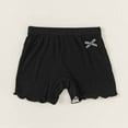 thumbnail image 1 of HUAXUN-Toddler Girls Ruffle Shorts with Bow | Soft Cotton Casual Sport Shorts for Baby & Kids | Cute Outfit for Summer Play, Photography | Elastic Waist Comfort(Black,3-4 Years), 1 of 5