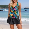 thumbnail image 1 of HUAXUN Women's Tankini Swimsuits Full Coverage Swimsuits Tummy Control Swimsuits for Women Drawstring Backless Design Beachwear 2 Piece Swimsuit for Women, 1 of 4