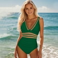 thumbnail image 1 of HUAXUN Womens One Piece Swimsuits Tummy Control Cutout High Waisted Bathing Suit Swimsuit One Piece with Adjustable Spaghetti Straps Vintage Swimsuit for Women, 1 of 3