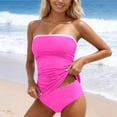 thumbnail image 1 of HUAXUN Womens Tankini Bathing Suits Full Coverage Swimsuits V Neck High Waisted Skirted Bottom Drawstring Backless Design Beachwear 2 Piece Swimsuit for Women, 1 of 5