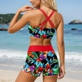 thumbnail image 1 of HUAXUN Womens Tankini Bathing Suits Y3k Swimsuit Vacation Modest Bathing Suits Trim Tankini Top with Bottom 3 Piece Swimsuits Floral Print Cami Tops, 1 of 6