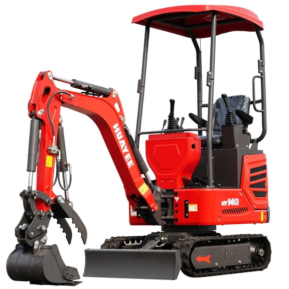 HUAYEE HY14G 1.4T Mini Excavator 14HP Kubota Diesel Engine w/ Hydraulic Thumb, Semi-Auto Quick Coupler, Pilot Control & Side Swing - Includes Delivery/Unloading Service
