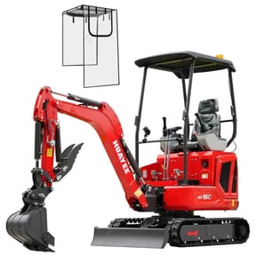 HUAYEE  1.6 Ton Mini Excavator, HY16C with 14HP Kubota Diesel Engine, Swing Function, Pilot Control System, Hydraulic thumb clamp, Semi-automatic Quick change, Cup Cell Phone Holder