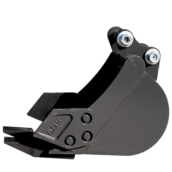 HUAYEE 200mm Narrow Tooth Bucket Attachment for Mini Excavators - Ideal for Ditching, Small Excavation Projects - USA Stock, 90MM/3.54in Span, 25MM/0.98in Hole Diameter, 90MM/3.54in Central Wheelbase