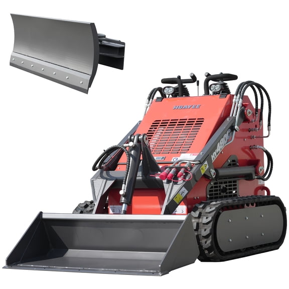 HUAYEE HY480C Mini Skid Steer Loader 23HP V-Twin Gas Engine - Tracked, Stand-On, Triple Pump Triple Valve - w/ Dozer Blade & Delivery/Unloading Included