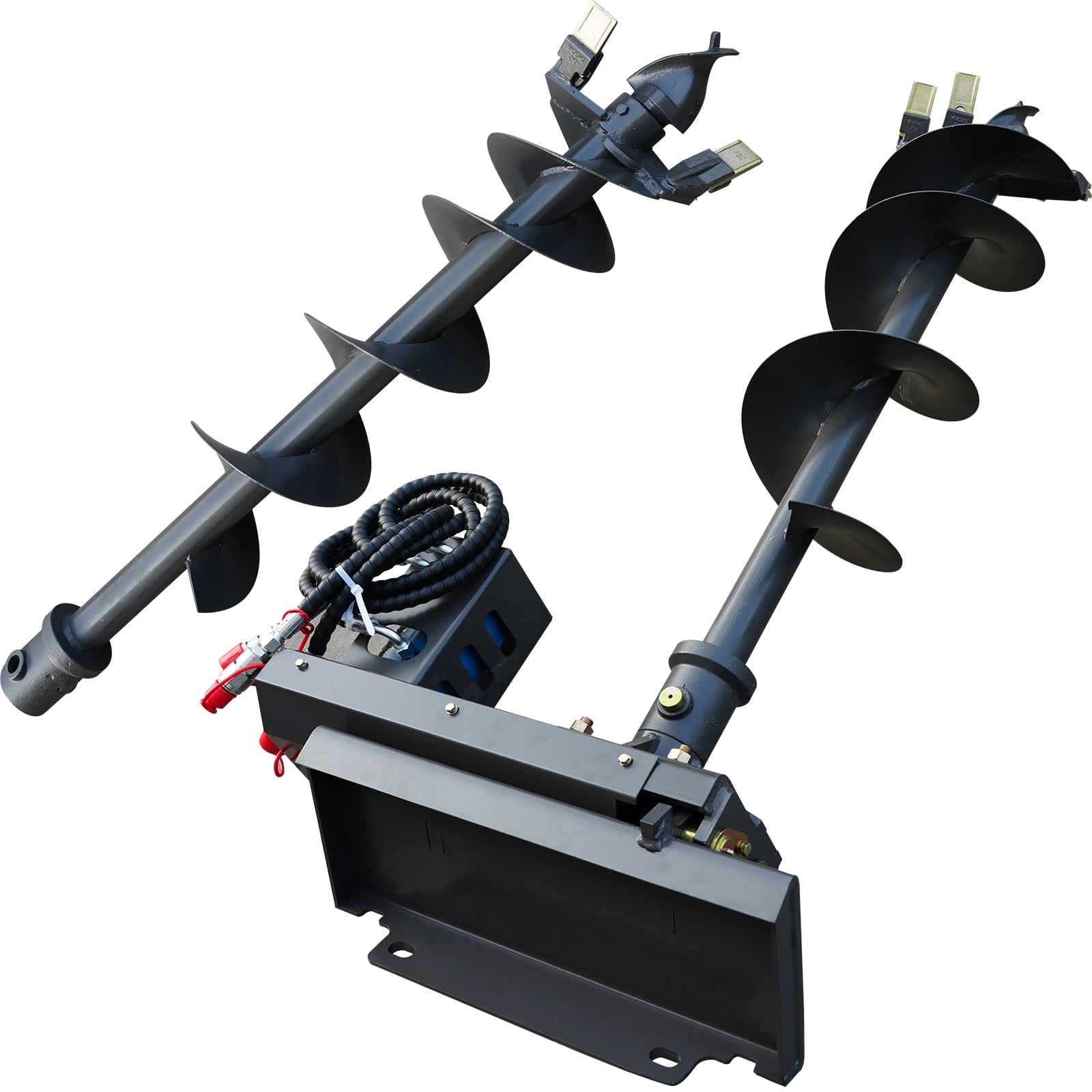 HUAYEE Mini Skid Steer Loader Auger Accessories With 7.87in/20cm & 11.81in/30cm. Dia. Drill, Heavy Duty Drill Bit Attachment, USA Stock, Mount: Length: 23.1in, Height:8.54in, Pin Distance:14.17in