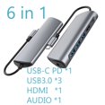 HUB USB C to 4K HDMI compatible USB 3.0 Adapter 6 in 1 Type C PD Audio