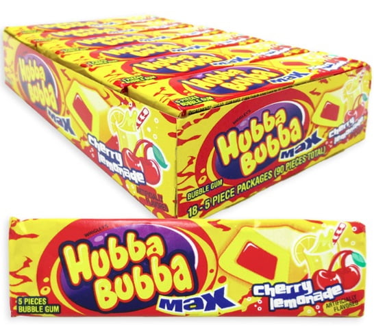 Wrigley, Hubba Bubba Max Cherry Lemonade Chewing Gum, 18 ct
