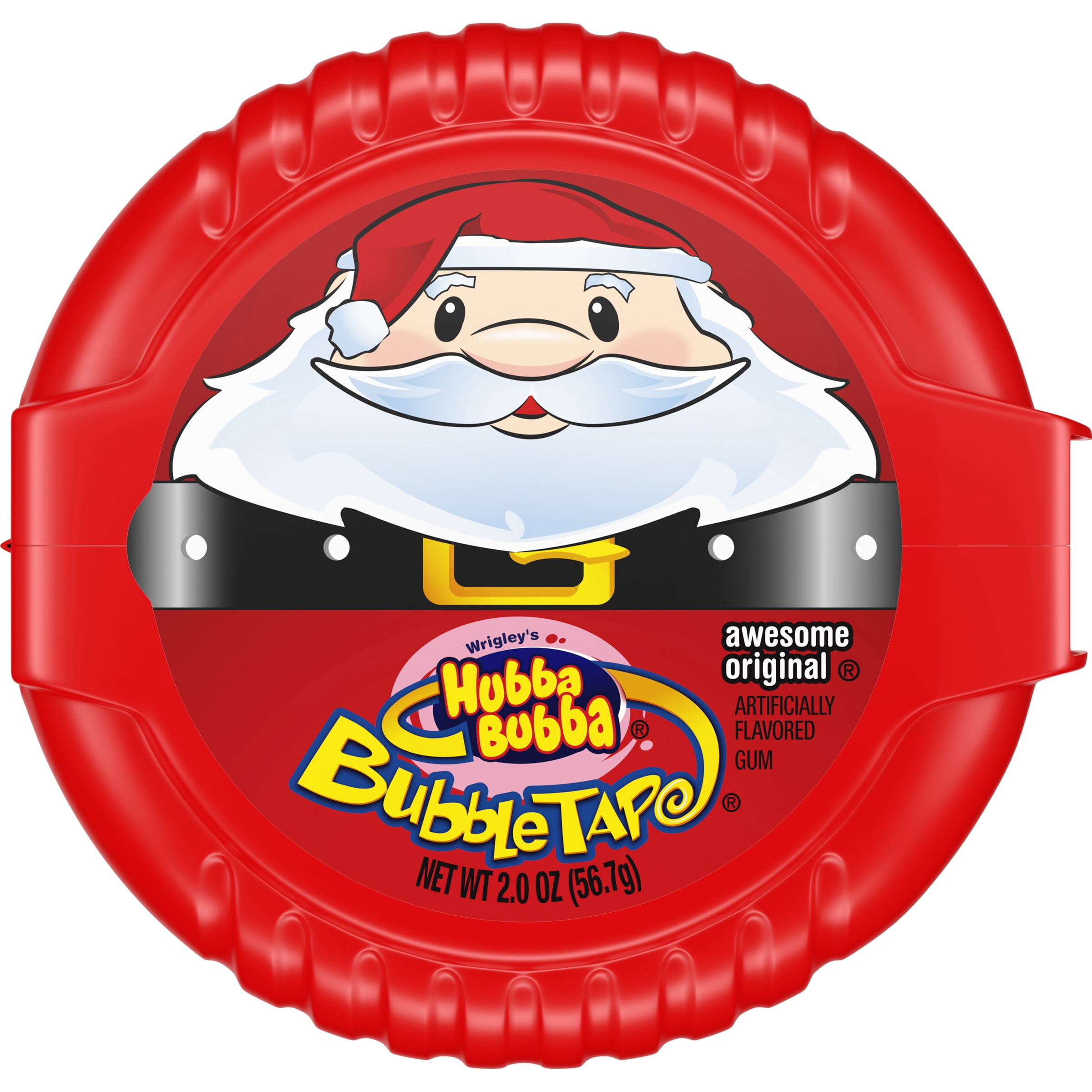 Vintage 2009 Hubba Bubba BUBBLE TAPE Gum Container candy 3” Amurol SANTA  CLAUS