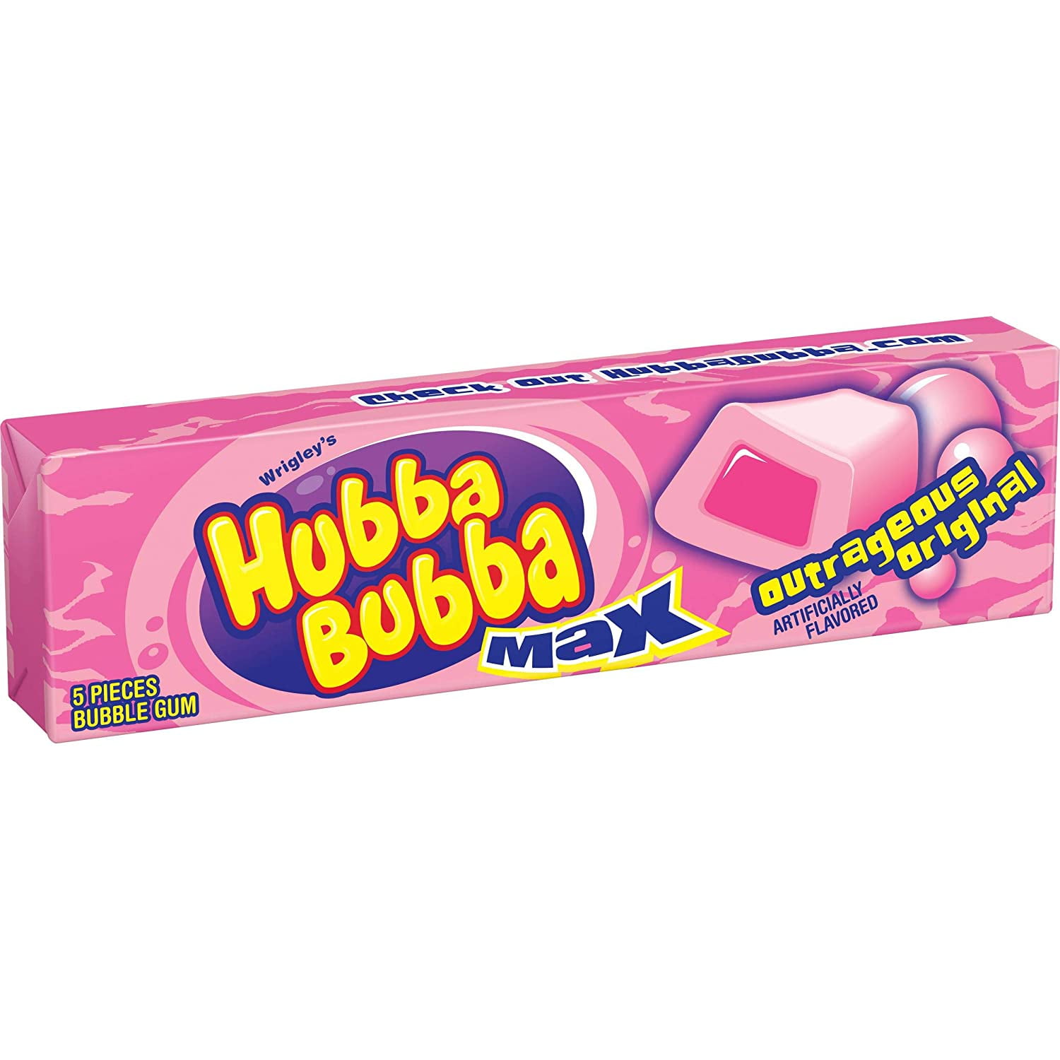 HUBBA MAX BUBBLEGUM OUTRAGEOUS ORIGINAL 5 pcs Each ( 18 in a Pack