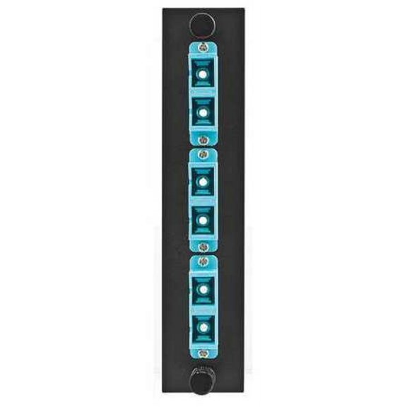 HUBBELL PREMISE WIRING FSPSCDS3B Fiber Adapter Panel,6Fiber,Blue,Duplex
