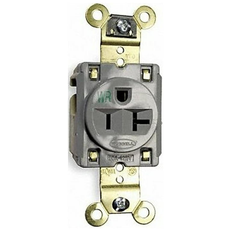 HUBBELL WIRING DEVICE-KELLEMS Receptacle,Single,20A,5-20R,125V,Gray  HBL5361GRYWR
