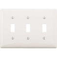 thumbnail image 1 of HUBBELL WIRING P3W 3-Gang White Toggle Wall Plate, 1 of 2