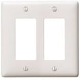 thumbnail image 1 of HUBBELL WIRING PJ262W 2-Gang Medium Size Decorator Wall Plate - White, 1 of 2