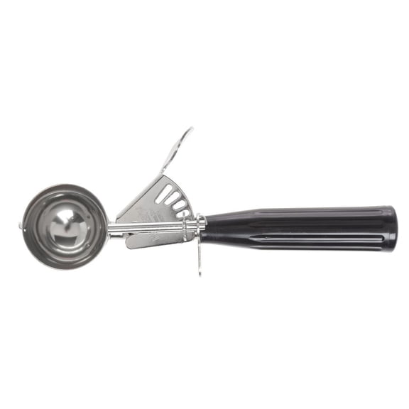 HUBERT 1 1/4 oz Portion Control Disher with Black Polypropylene Handle - #30