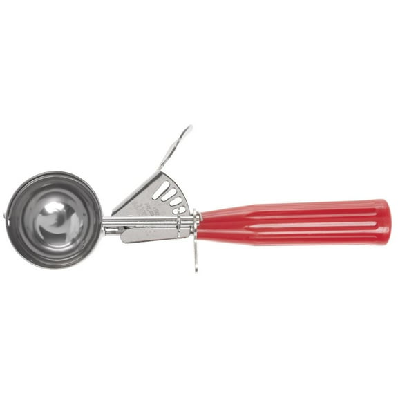 HUBERT 1 3/4 oz Portion Control Disher with Red Polypropylene Handle - #24