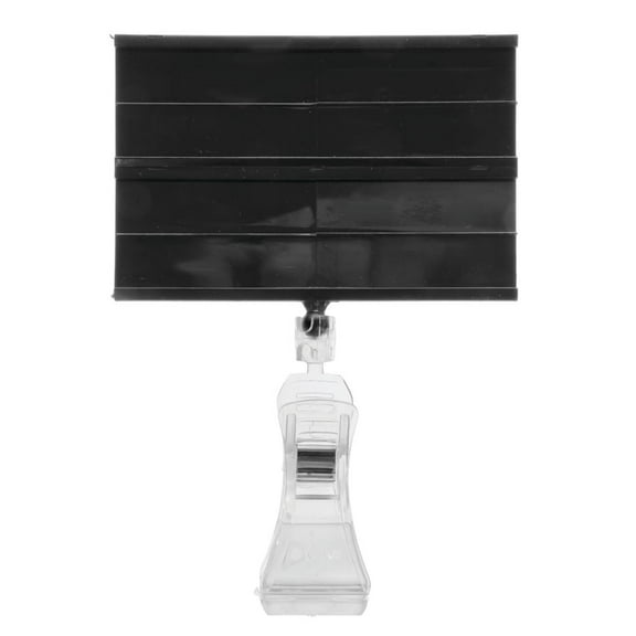 HUBERT® 2-Channel Produce Track Sign with Clear Clip Black - 4"L x 2 5/8"H