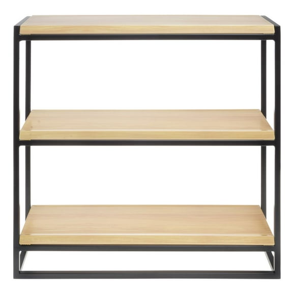 HUBERT 3-Tier Display Shelf with Butcher Block Shelves - 21" L x 6 2/5" W x 20 7/8" H