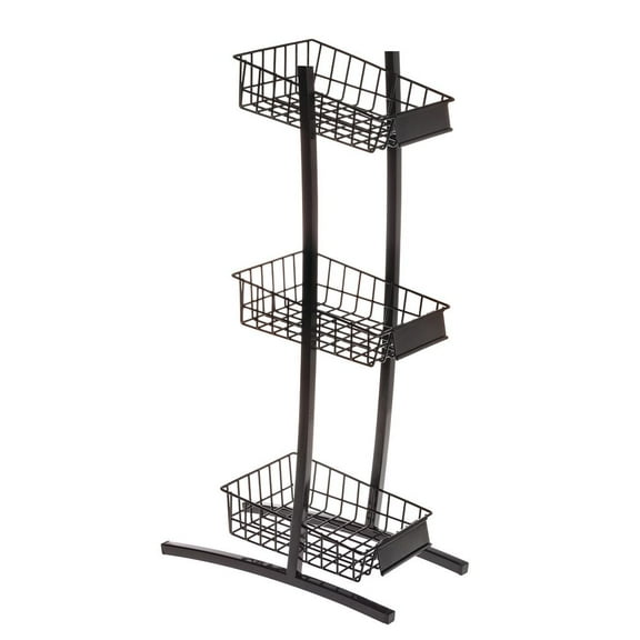 HUBERT 3-Tier Wire Impulse Stand - 6 7/10"L x 12 7/16"W x 23 1/5"H